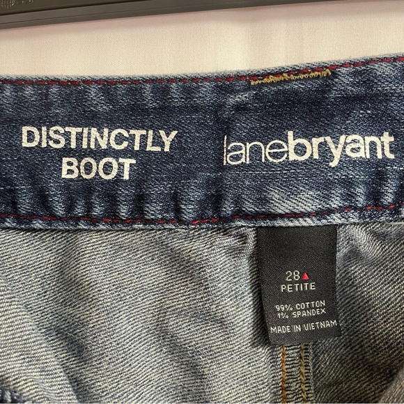 Lane Bryant 28 Petite Distinctly Boot Dark Wash Jeans Western Flared Cowboy - Picture 3 of 6